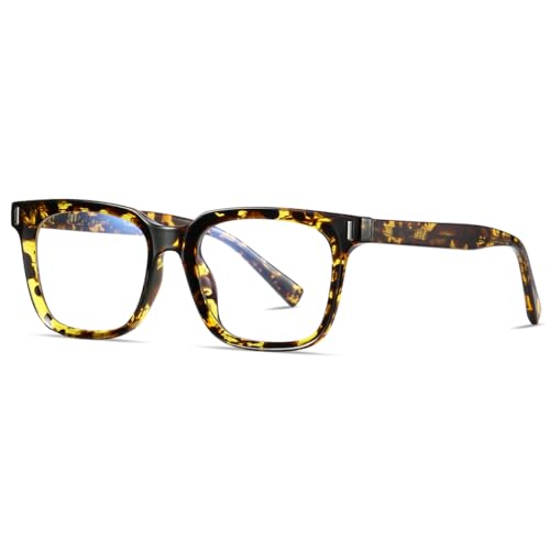 kachawoo Blaues Licht Blocking Gläser für Männer Frauen Mode Gläser Rahmen TR90 Eyewear Square Brillen (leopard with clear) von kachawoo