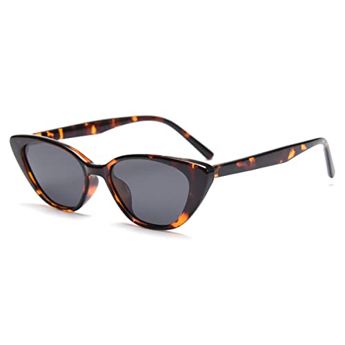 kachawoo Cat Eye Polarisierte Sonnenbrille Frauen Retro Stil Sonnenbrille Männer TR90 Rahmen Sonnenschirme Vintage (leopard with grey) von kachawoo