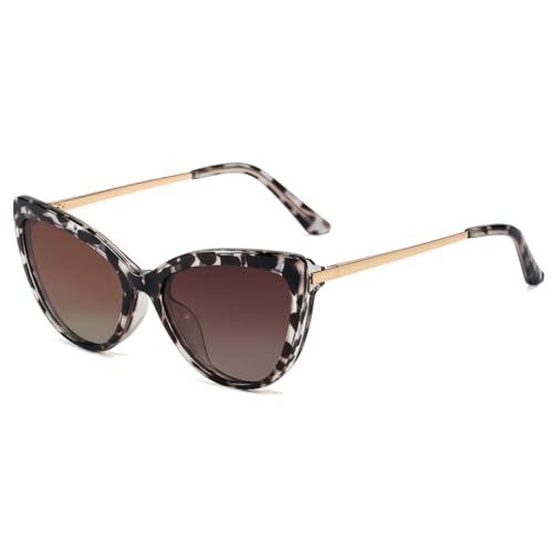 kachawoo Magnetische Clip-on Sonnenbrille Polarisierte Anti Blaulicht Gläser Frauen TR90 Rahmen Brillen Cat Eye (pattern frame) von kachawoo