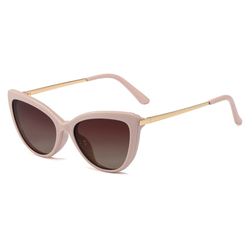 kachawoo Magnetische Clip-on Sonnenbrille Polarisierte Anti Blaulicht Gläser Frauen TR90 Rahmen Brillen Cat Eye (pink frame) von kachawoo