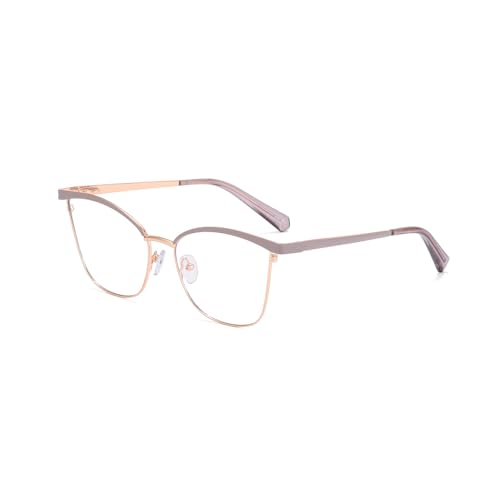 kachawoo Metallrahmen-Brille Cat Eye Gold Legs Clear Lens Eyewear Damen Anti-Blaulicht-Blockierbrille für Computer Office Lady (gold grey frame) von kachawoo