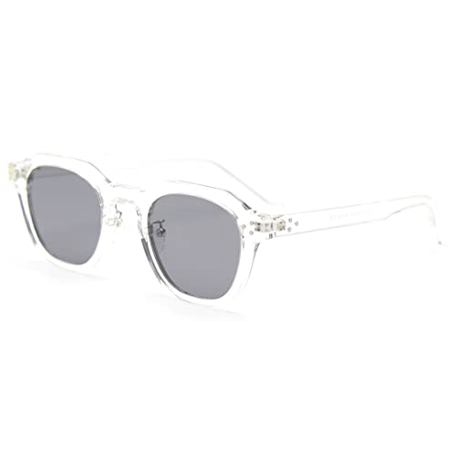 kachawoo Polarisierte Sonnenbrille Frauen TR90 Rahmen Sonnenbrille Polygon Männer Retro Gläser (clear with gray) von kachawoo