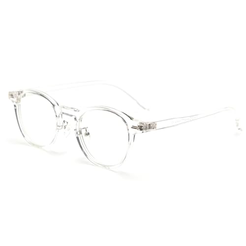 kachawoo Runde Gläser Rahmen für Männer Frauen Retro Gläser TR90 Rahmen Brillen Ultralight Clear Lens (transparent) von kachawoo