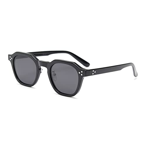 kachawoo TR90 Polarisierte Sonnenbrille für Frauen Mens Square Polygon Retro Vintage Sonnenbrille Dicker Rahmen Luxus Brand Design Brillen (black) von kachawoo