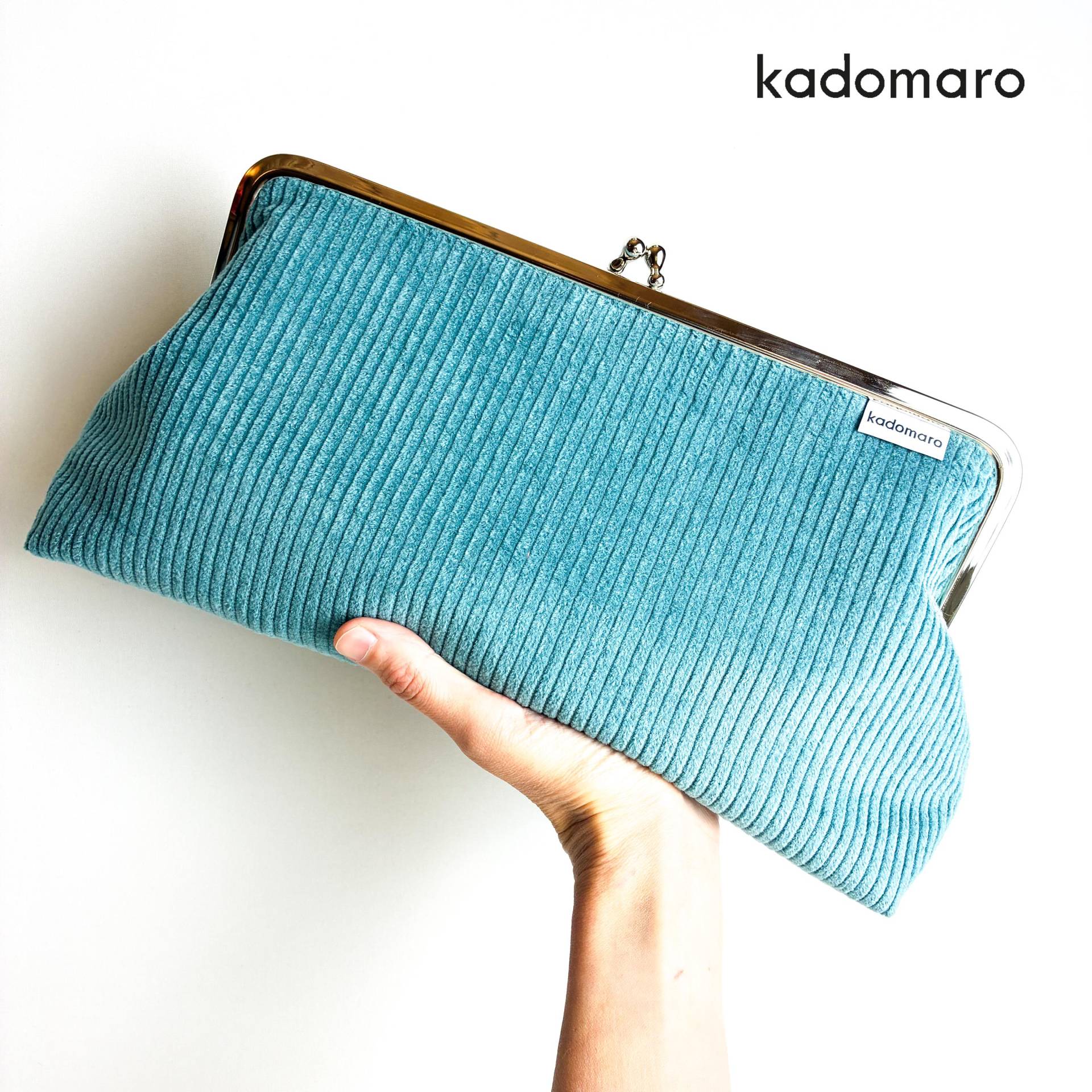 xl Bügeltasche Clutch Cord Kosmetiktasche 32 cm Mintgrün von kadomaro