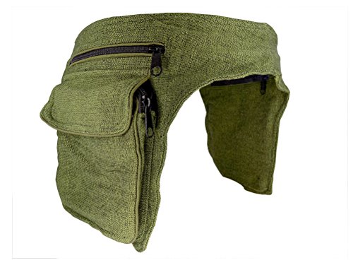 Kailash Bauchtasche Doppelt Aus Stoff Für Damen und Herren Goa Hippie (Grün) von kailash