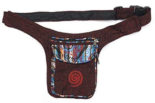 Kailash Bauchtasche mit Buntem Muster Aus Stoff Für Damen und Herren Goa Hippie (Rot) von kailash