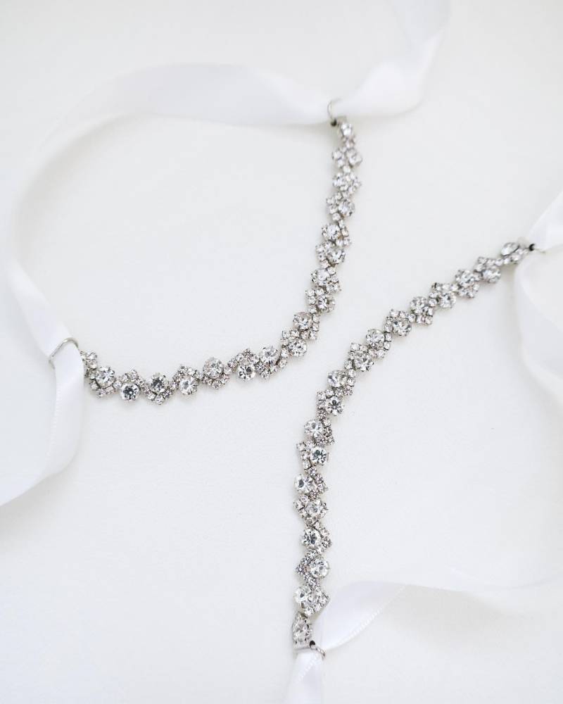 Amaryllis Knöchelriemen, Hochzeitsschuhzubehör, Brautschuhriemen, Brautjungfern Zubehör von kaileep