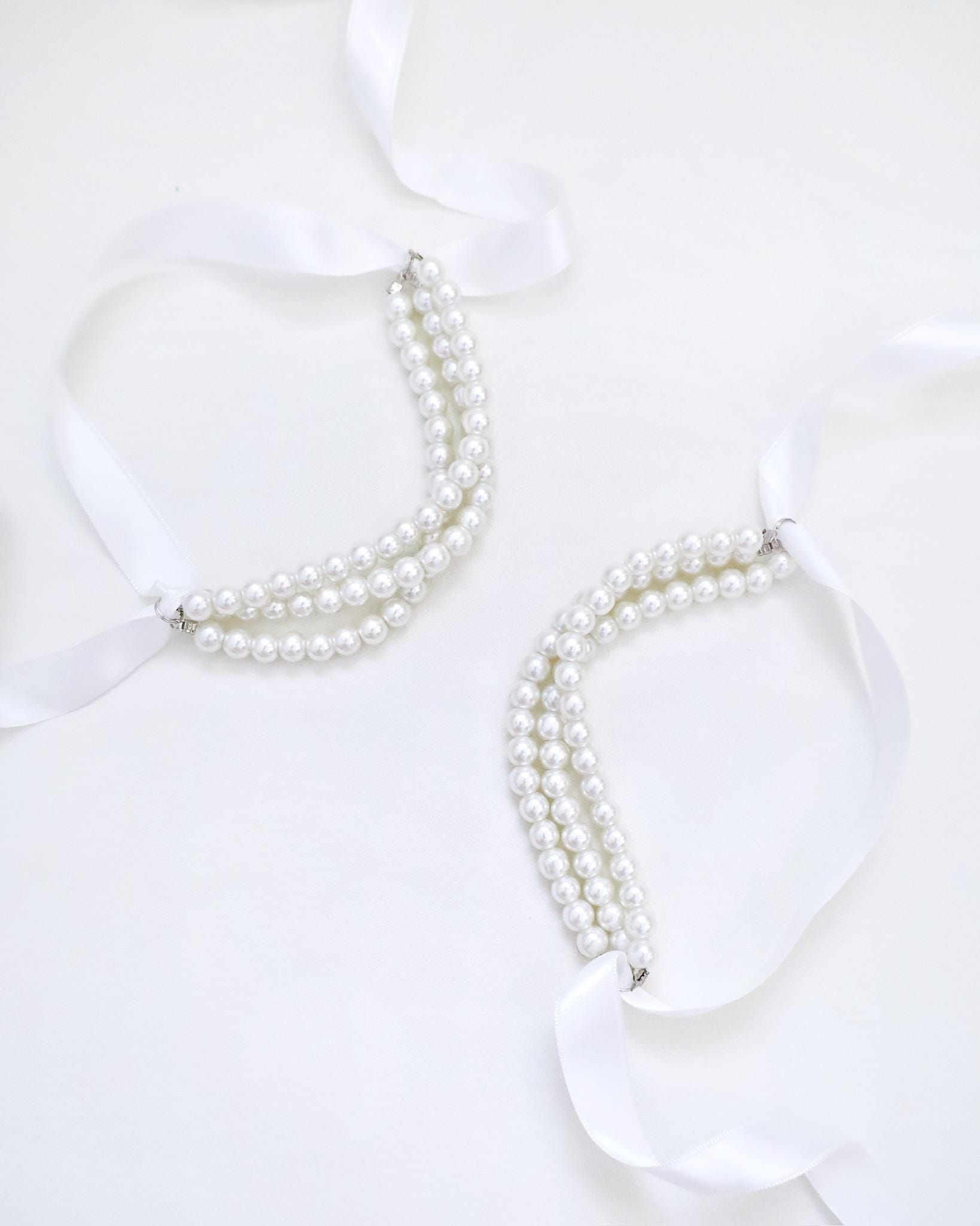 Trinitiy Perlen Knöchelriemen, Hochzeitsschuhzubehör, Brautschuhriemen, Brautjungfern Zubehör von kaileep