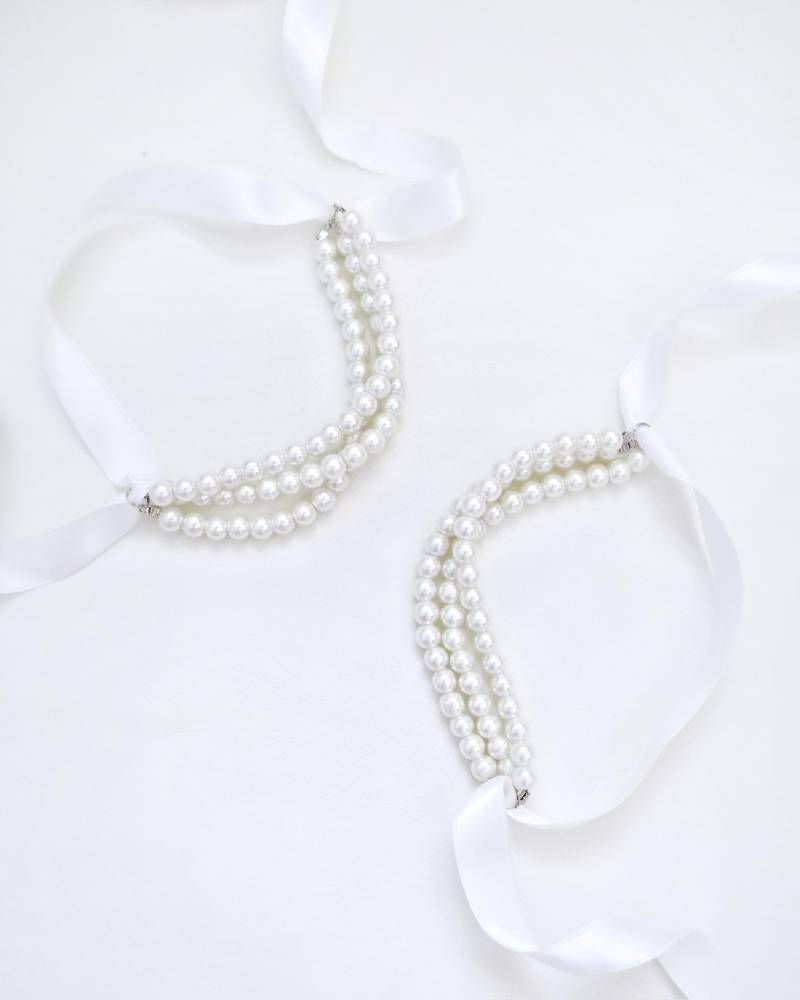 Trinitiy Perlen Knöchelriemen, Hochzeitsschuhzubehör, Brautschuhriemen, Brautjungfern Zubehör von kaileep