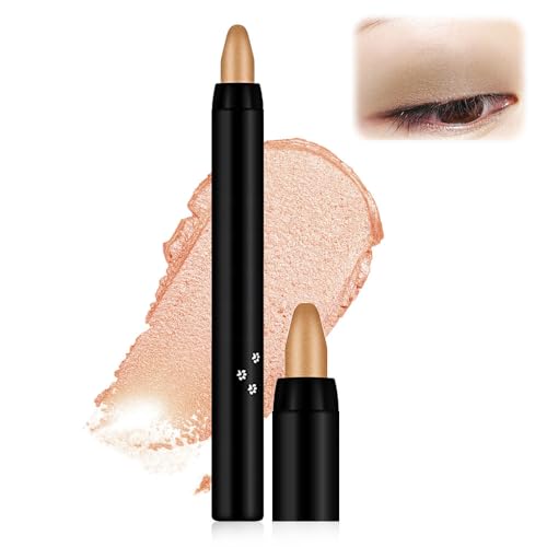 Eyeshadow Lidschattenstift, 2025 Neuestes 2 Stück Wasserfester Glitzer Lidschatten Stift, Schimmer Glitter Perle Creme Lidschatten Stick für Augen Makeup Eyeliner (06 Gold Wüste) von kailisi