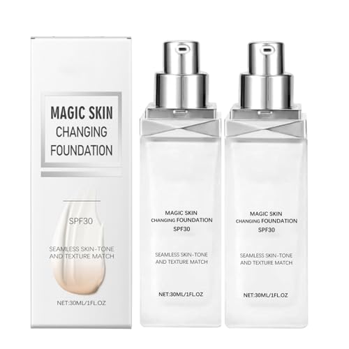 Changing Foundation,2×30 Ml Magic Skin Changing Foundation Langanhaltende FlüssigeFoundation Farbwechselnde FoundationFür Die Haut Warme Gesichtsgrundierung, Gesichtsgrundierung Mit Voller Changing Foundation,2×30 Ml Magic Skin Changing Foundation Langanhaltende FlüssigeFoundation Farbwechselnde FoundationFür Die Haut Warme Gesichtsgrundierung, Gesichtsgrundierung Mit Voller von kaiop