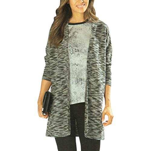 kaiser24 Damen Cardigan meliert (Schwarz/Weiß Cardigan (3300938), M (40/42)) Langarm Jacke von kaiser24