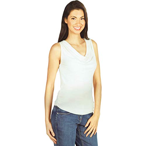 kaiser24 Damen Top ärmellos Wasserfallausschnitt (2301659) Sommer Freizeit hüftlang XL, Natur von kaiser24