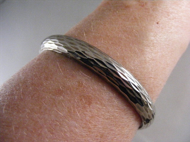 Vintage Geätztes Sterling Silber Klapp Armreifen Armband Lot 3764 von kajangles