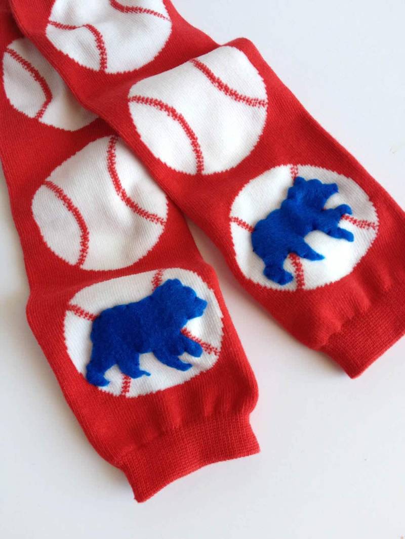 Baseball-Baby-Stulpen, Blue Bear Cubs Baby Stulpen Baseball-Baby-Stulpen, Blue Bear Cubs Baby Stulpen von kakabaka