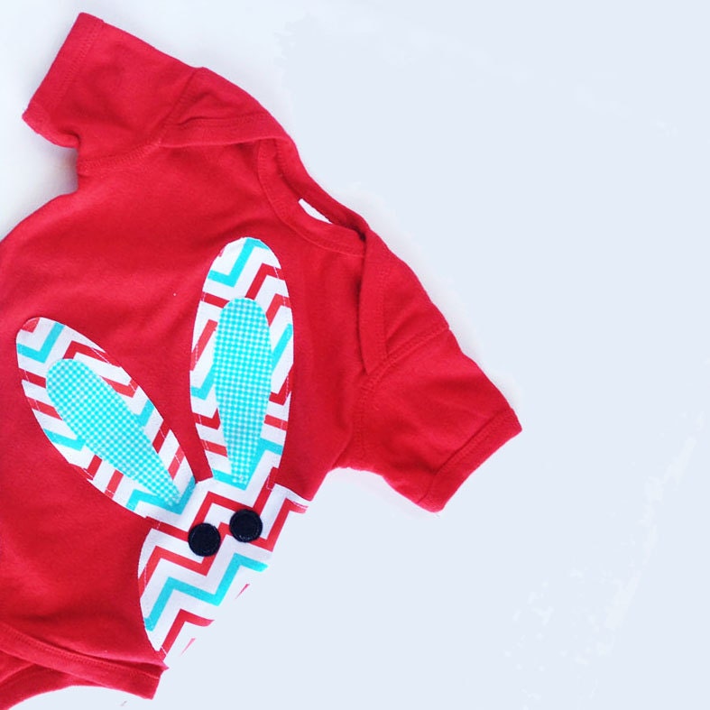 Chevron Easter Bunny Rabbit Ein Stück Body, Spähen Baby von kakabaka