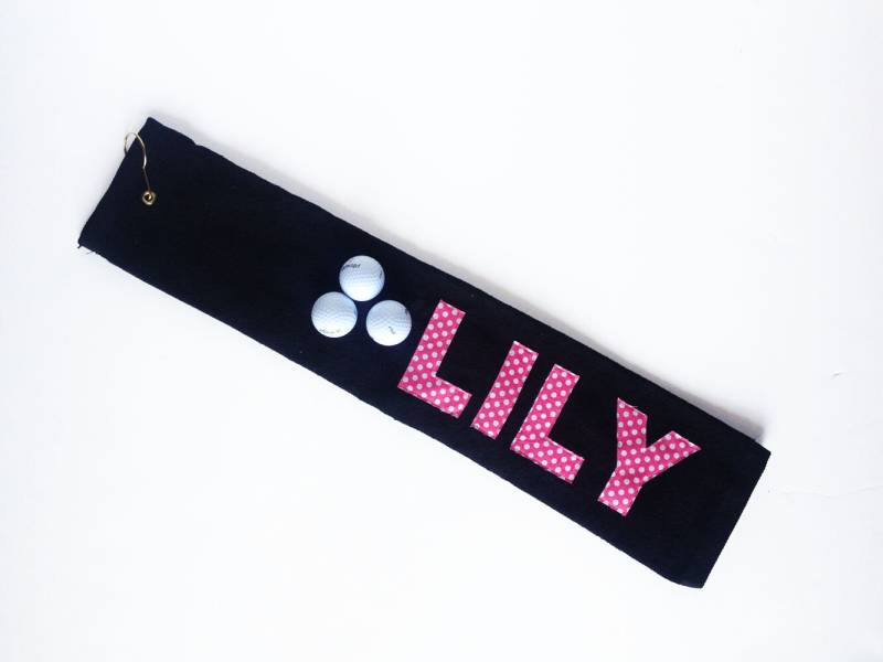 Personalisierte Polka Dot Golfhandtuch Mit Haken Lehrer Geschenk, Muttertag, Wählen Sie Ihren Eigenen Stoff von kakabaka