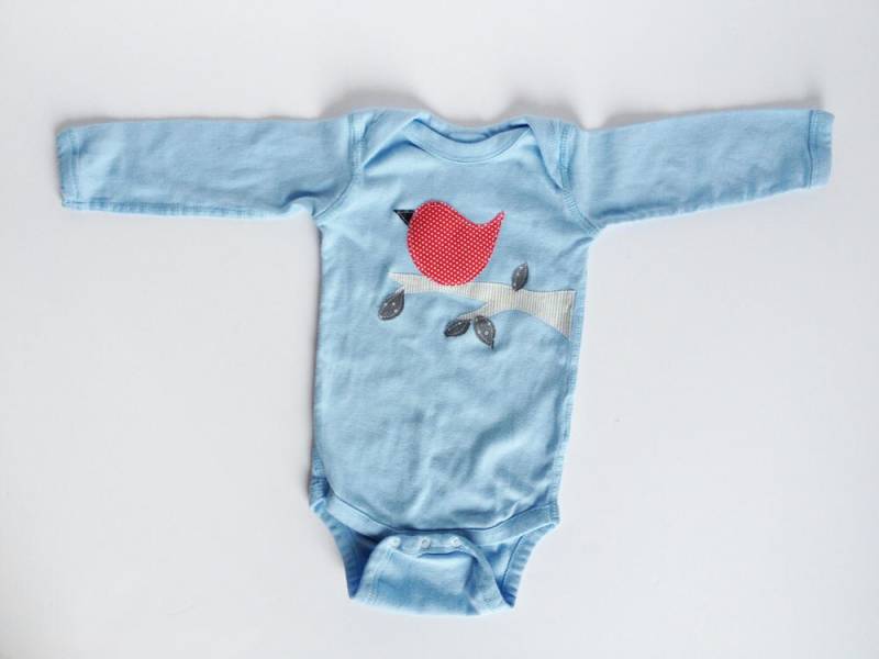 Weihnachten Thanksgiving Winter Bird Onesie Licht Blau, Lange Ärmel von kakabaka