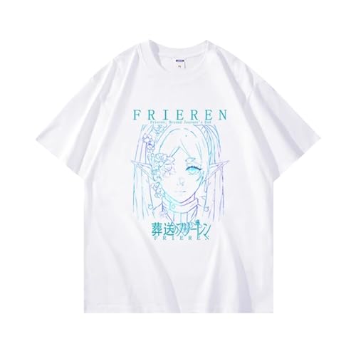 Harajuku Anime Frieren T-Shirt Frieren Gedruckt lässig Kurze Ärmel Rundhalsausschnitt T-Shirt Frieren Cosplay Top von kakazoomm store
