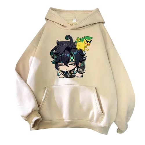 Kinich Cartoon Charakter Gedruckt Kapuzenpullover Genshin Kinich Impact Cute Pullover mit Langen Ärmeln Anime Turnfire Hunt Kleidung von kakazoomm store