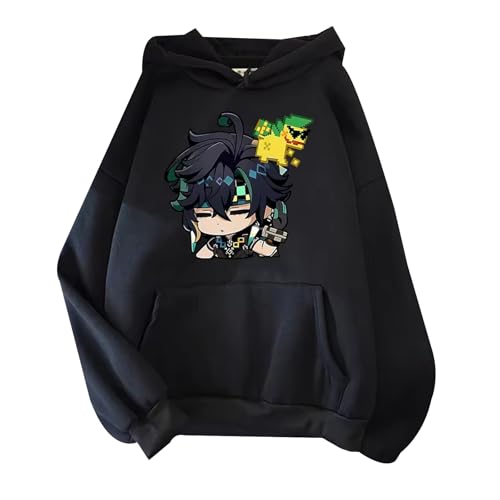 Kinich Cartoon Charakter Gedruckt Kapuzenpullover Genshin Kinich Impact Cute Pullover mit Langen Ärmeln Anime Turnfire Hunt Kleidung von kakazoomm store