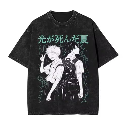 The Summer Anime Hikaru Died Retro Washed Streetwear T-Shirt vielseitig kombinierbares locker sitzendes Kurzarm Oberteil von kakazoomm store