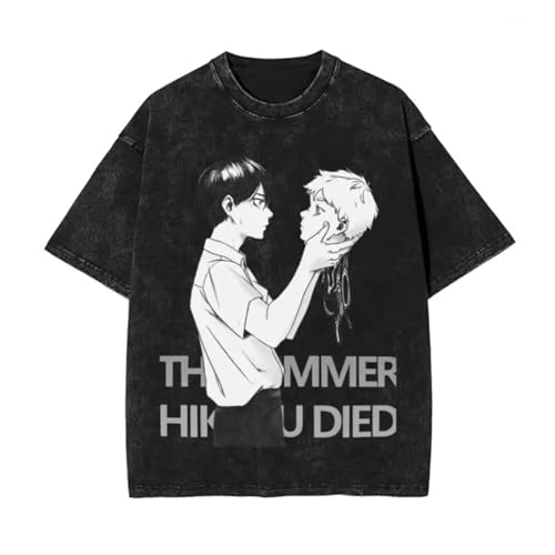 The Summer Anime Hikaru Died Retro Washed Streetwear T-Shirt vielseitig kombinierbares locker sitzendes Kurzarm Oberteil von kakazoomm store