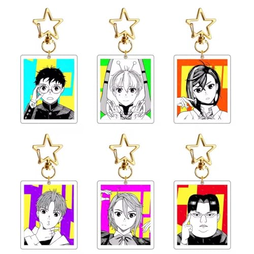 kakazoomm store 6Pcs Cartoon DA DA DAN Keychain Okarun Rucksack Ins Zubehör Anime Peripherie-Anhänger von kakazoomm store
