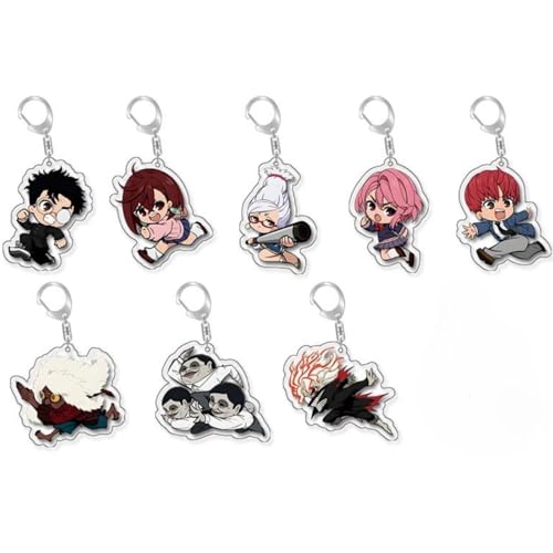 kakazoomm store 8Pcs Cartoon DA DA DAN Turbo Granny Keychain Okarun Rucksack Ins Zubehör Anime Peripherie-Anhänger von kakazoomm store