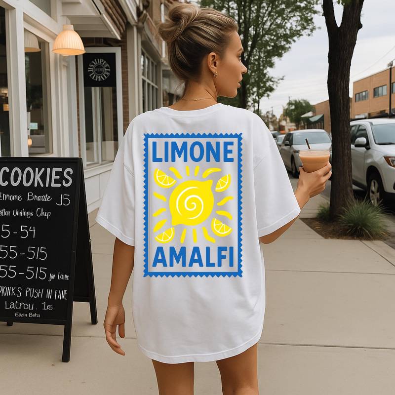 Lemon Shirt Italy Amalfi Coast Oversized Capri Comfortable Trip Gift Sorrento Limoncello T-Shirt Woman, Oversized von kalamansiWear