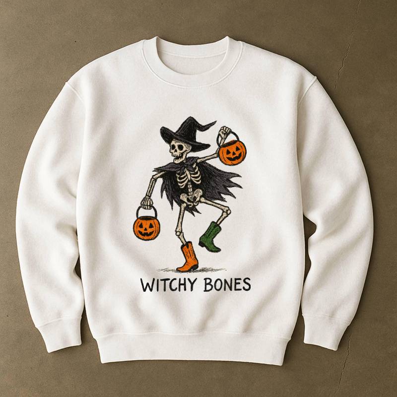 Witchy Bones Sweatshirt - Cozy Halloween Crewneck, Fall Fashion, Gift, Unisex Sweatshirt, Seasonal Layering von kalamansiWear