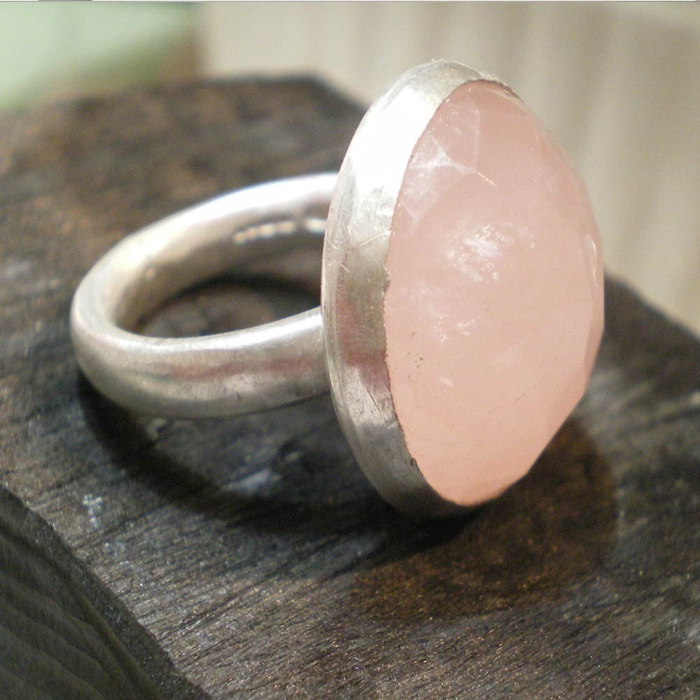 Diva Rosenquarz Und Sterlingsilber Designring - Shopname Kalicat Silber Gold Schmuckdesign von kalicat