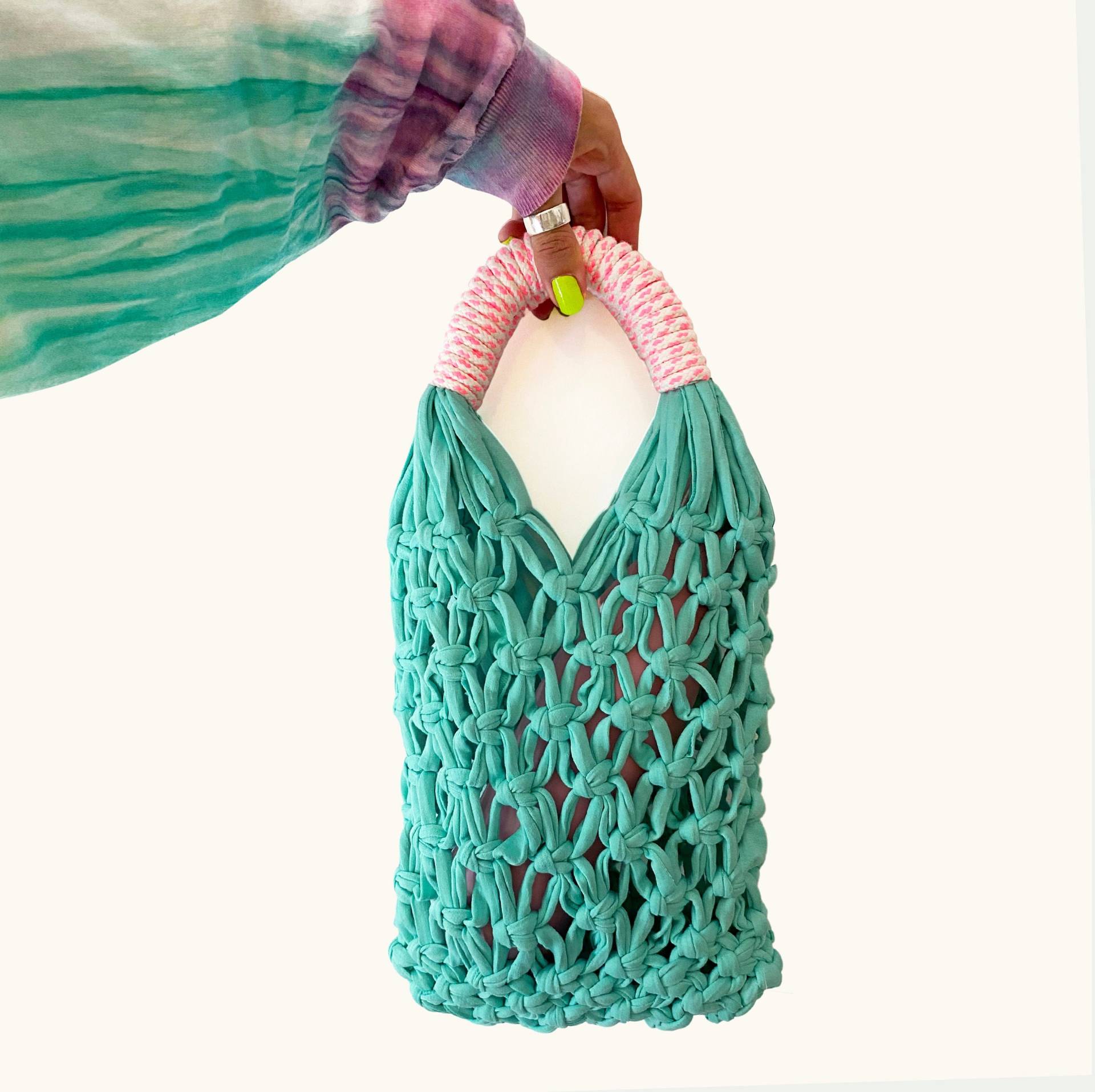 Türkis Makramee Tasche - Medium Size Türkis Makramee Tasche - Medium Size von kalicrame
