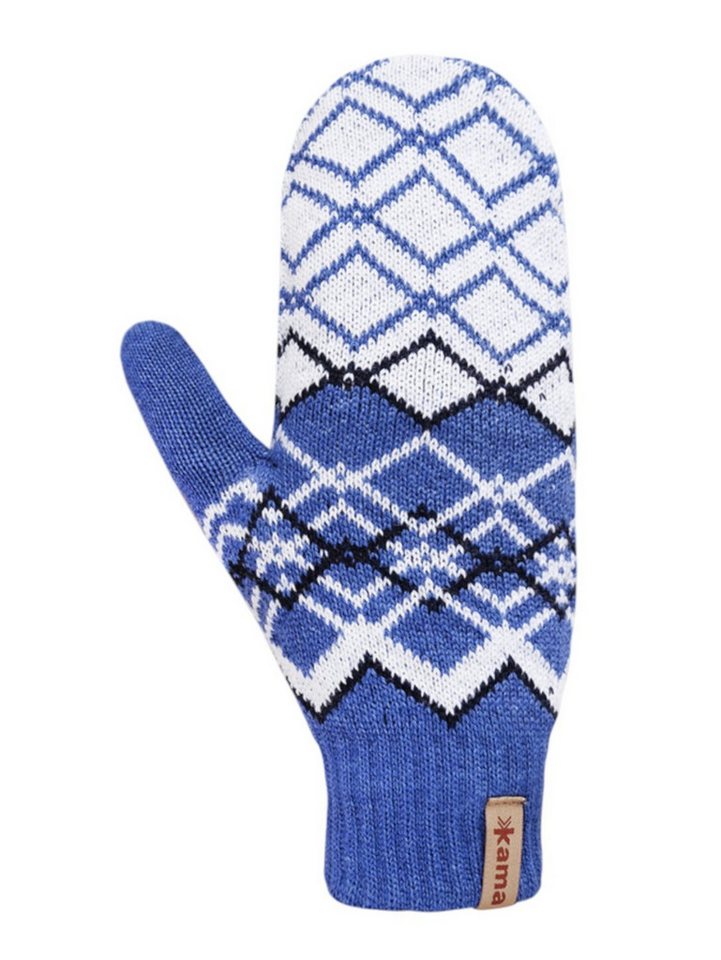 kama Fäustlinge Winterhandschuhe R112 aus Merinowolle - denimblau/weiss - 1 Paar von kama