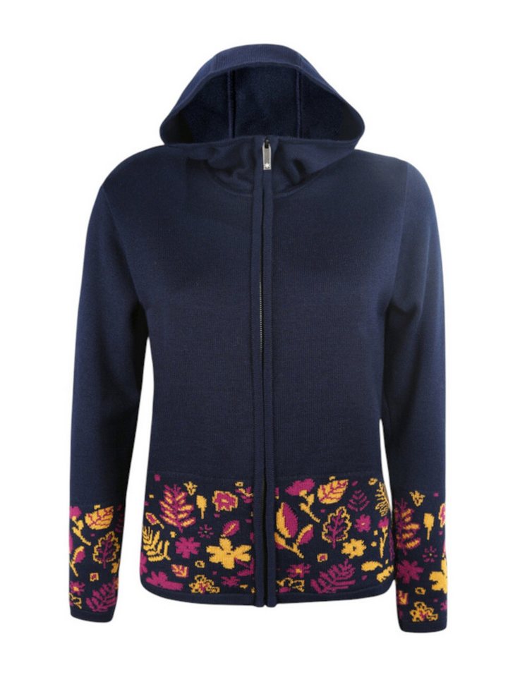 kama Kapuzenpullover 5049 Full Zip (Merinowolle-Mischung, warm) navyblau Damen von kama