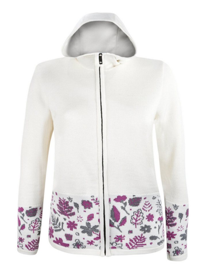 kama Kapuzenpullover 5049 Full Zip (Merinowolle-Mischung, warm) weiss Damen von kama