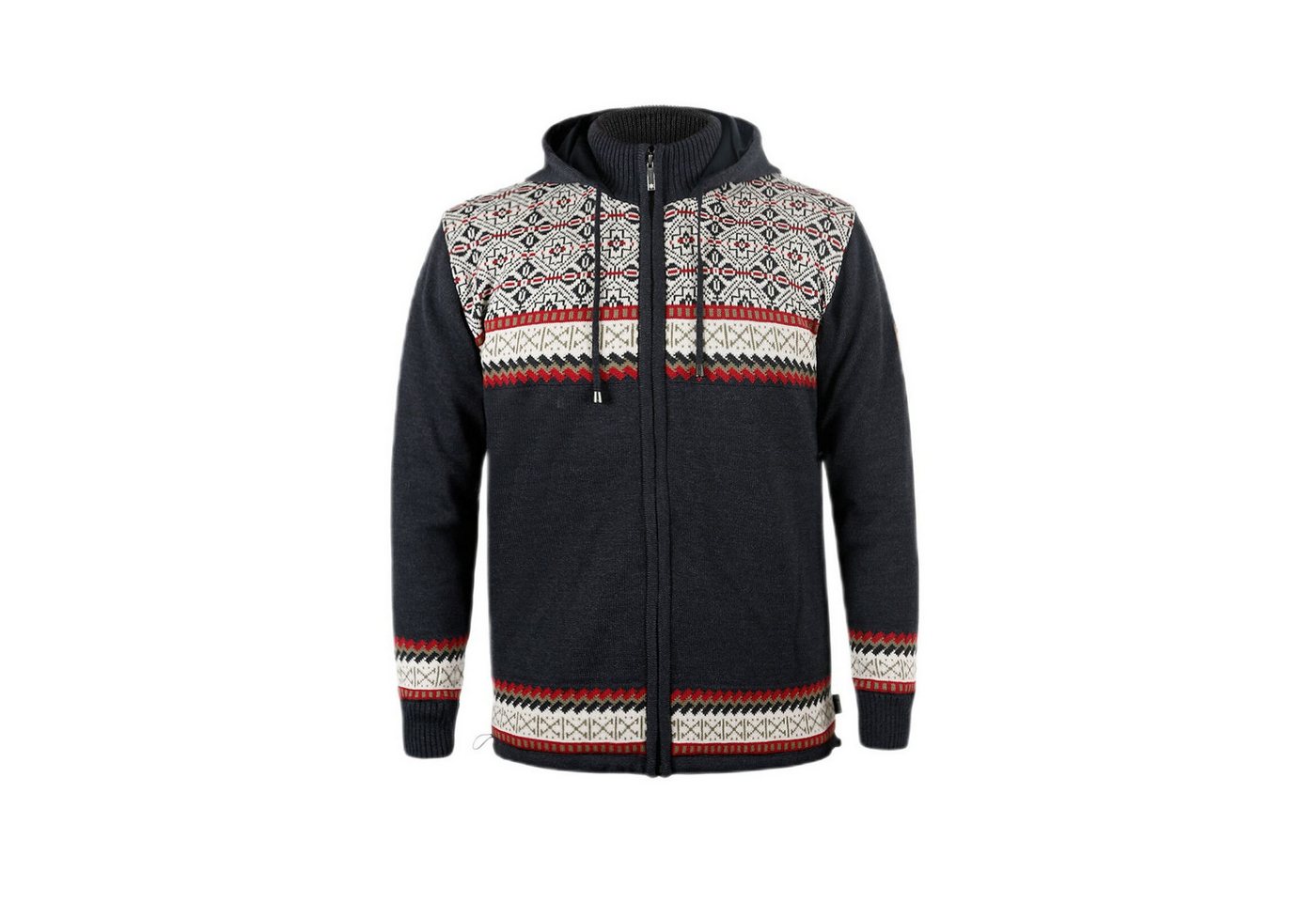 kama Kapuzenpullover Sweater Pullover 3097 Full Zip mit Nordischen Muster (Kapuze) von kama
