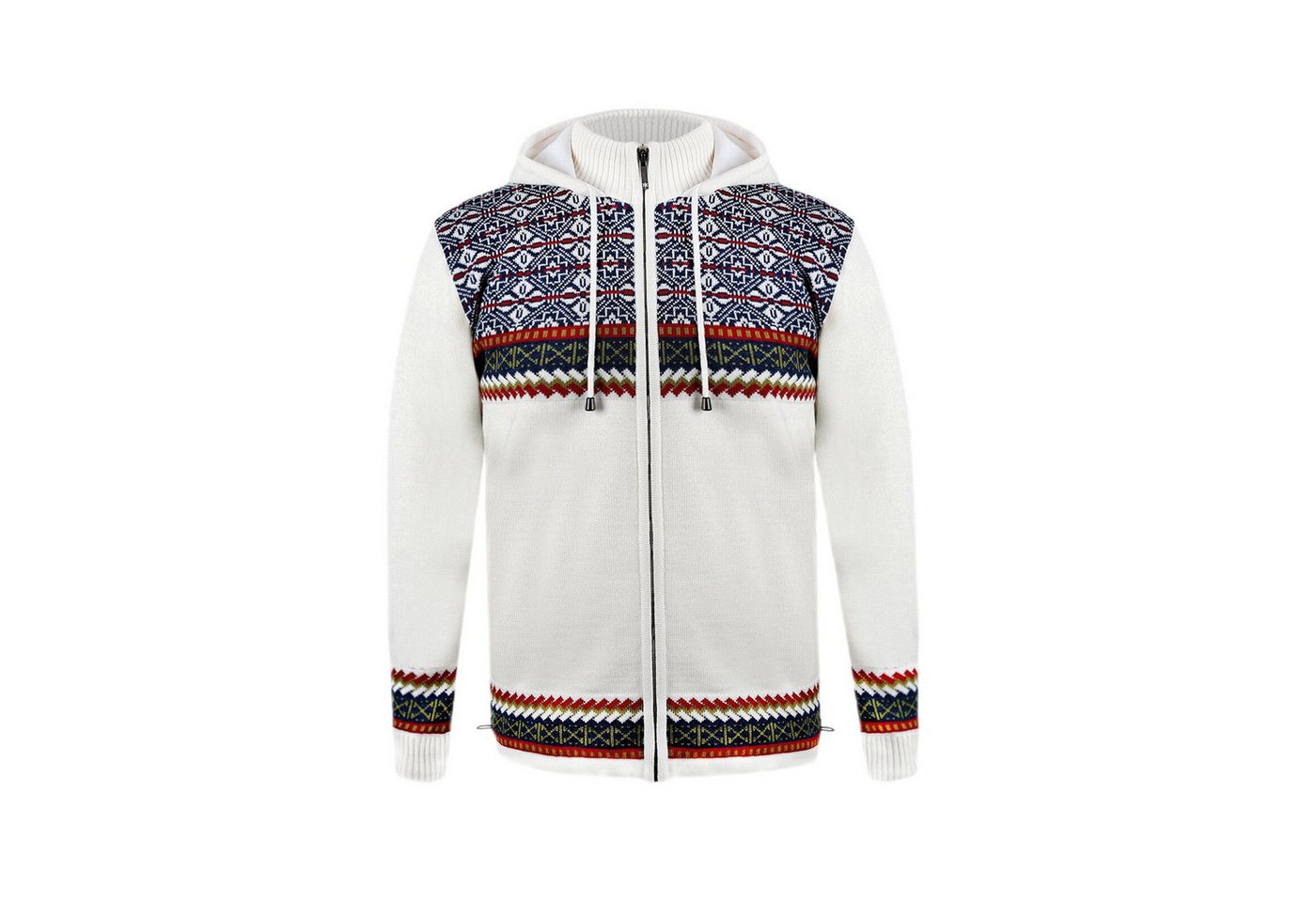 kama Kapuzenpullover Sweater Pullover 3097 Full Zip mit Nordischen Muster (Kapuze) von kama