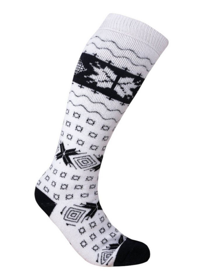 kama Kniestrümpfe Gestrickte Merino F08 (Merinowolle-Mischung) weiss/schwarz - 1 Paar von kama
