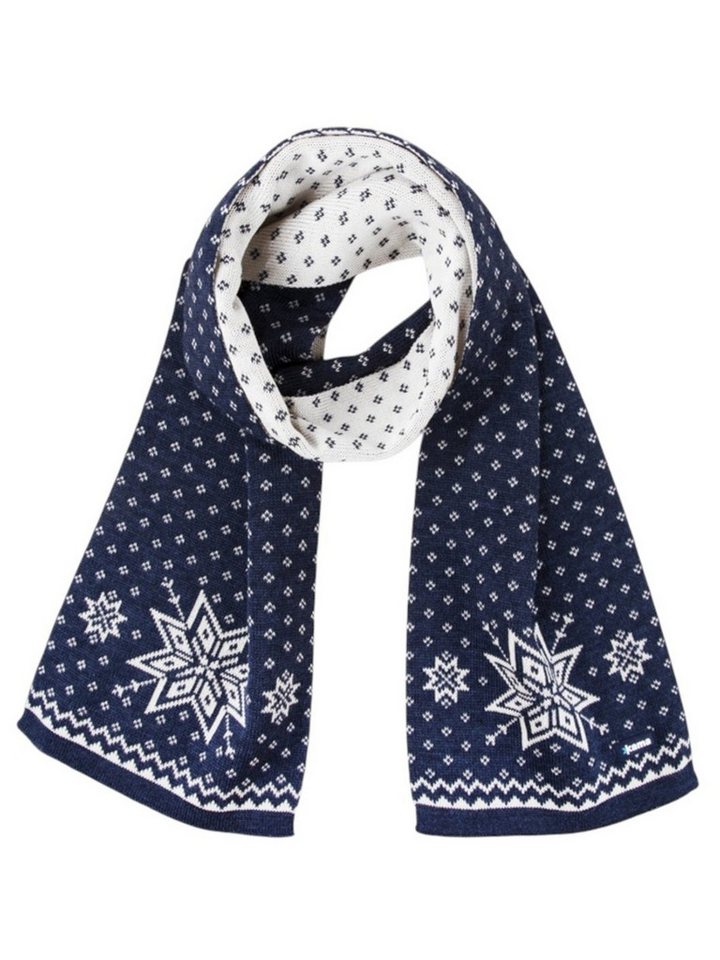 kama Schal (Merinowolle) S23 - navyblau/weiss 160cm x 25cm - 1 Stück von kama