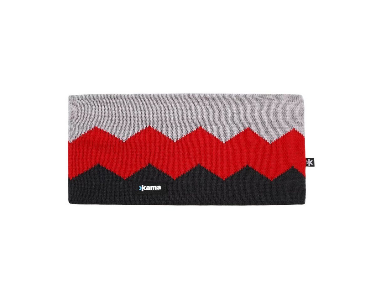 kama Stirnband C79 (Merinowolle) - graphitgrau/rot/grau - 1 Stück von kama