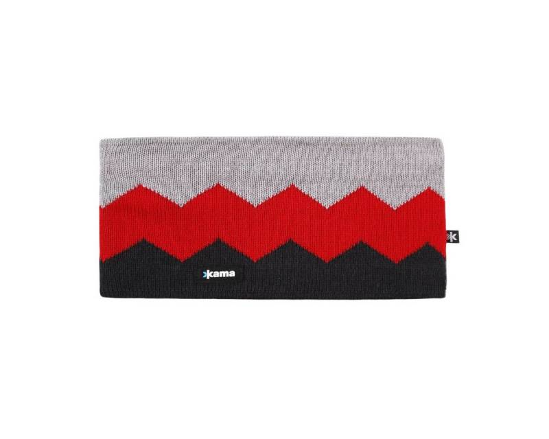 kama Stirnband C79 (Merinowolle) - graphitgrau/rot/grau - 1 Stück von kama