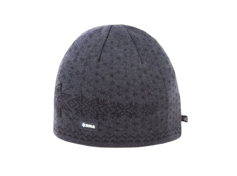 kama Strickmütze (Beanie) A128 Merino - grau - 1 Stück von kama