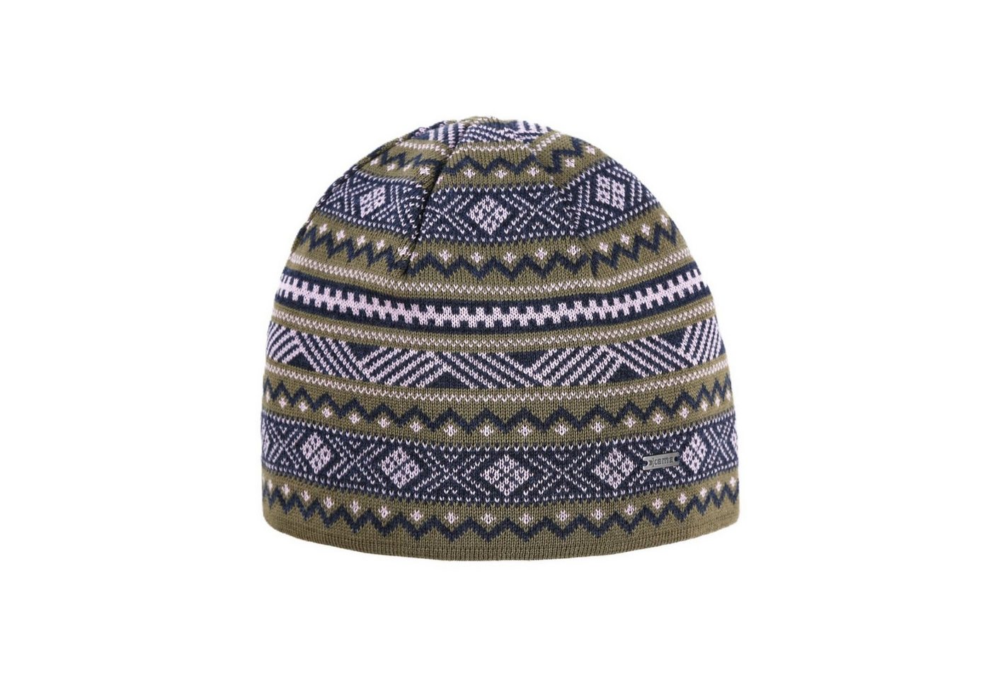 kama Strickmütze (Beanie) A174 Merino - Damen dunkelgrün/schwarz/weiss - 1 Stück von kama