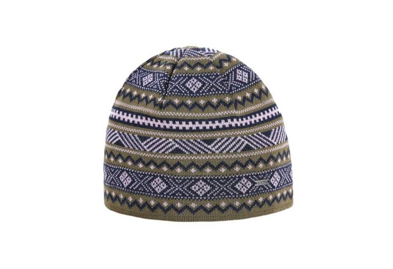 kama Strickmütze (Beanie) A174 Merino - Damen dunkelgrün/schwarz/weiss - 1 Stück von kama