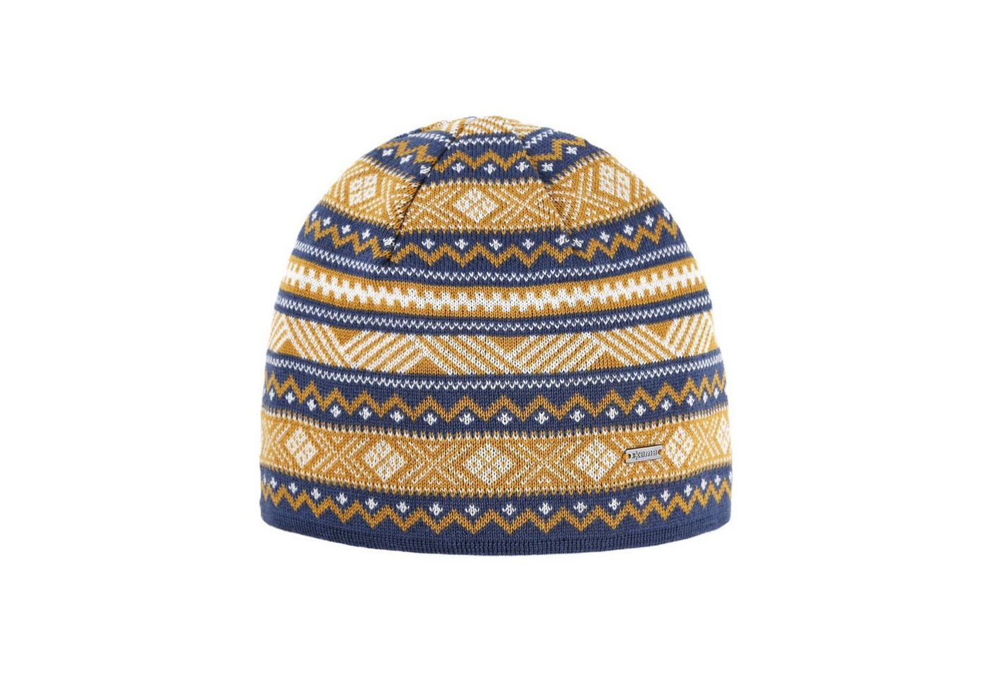 kama Strickmütze (Beanie) A174 Merino - Damen hellblau/weiss/gelb - 1 Stück von kama