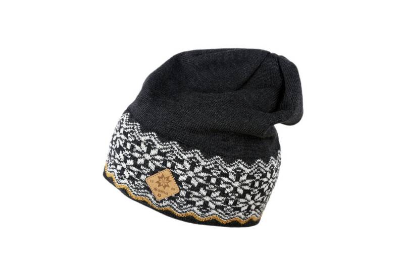 kama Strickmütze (Beanie) A189 Merino - Damen graphitgrau/weiss - 1 Stück von kama