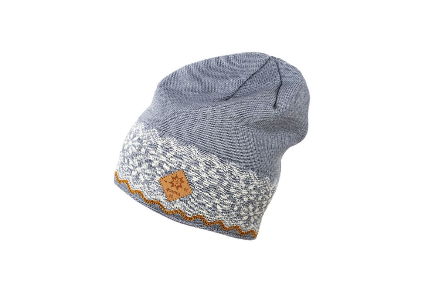 kama Strickmütze (Beanie) A189 Merino - Damen grau/weiss - 1 Stück von kama