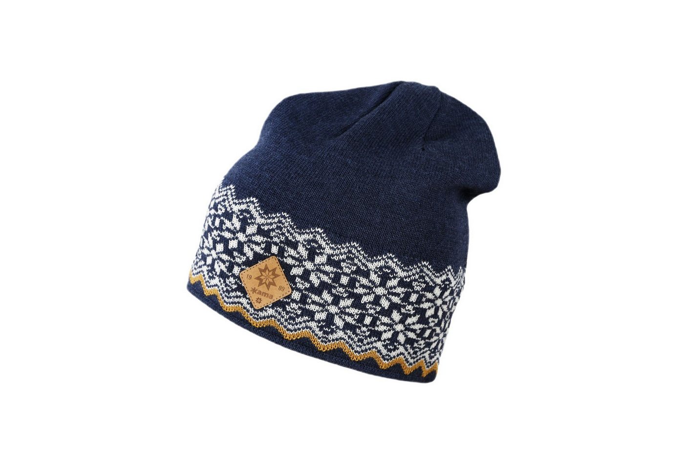 kama Strickmütze (Beanie) A189 Merino - Damen navyblau/weiss - 1 Stück von kama